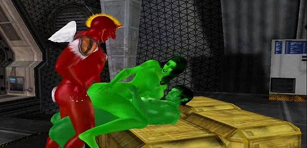  [Fantasy-3dSexVilla 2] She-Hulk fucked by a demon and the Hulk at 3dSexVilla 2